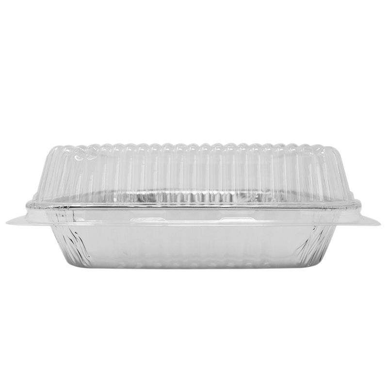 Fig & Leaf (35 Pack) 8â€ x 8â€ Square Baking Cake Pans with Plastic Dome Lids | Heavy Duty l Disposable Aluminum Foil Tins l Portable Food Containers l Perfect for Roasting Oven Toaster Cooking - Image 4